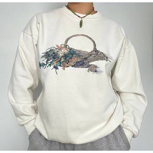 Cream Grandma Crewneck Sweater by Northern Reflections Large